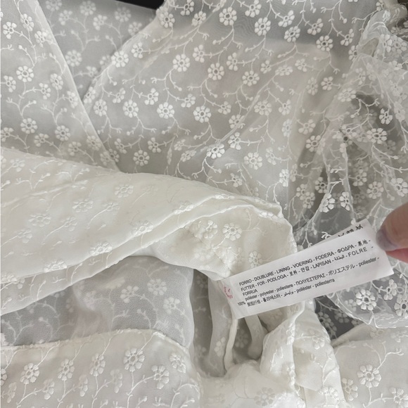 Zara Floral Embroidered Organza Wrap Top Size Small - Picture 7 of 7